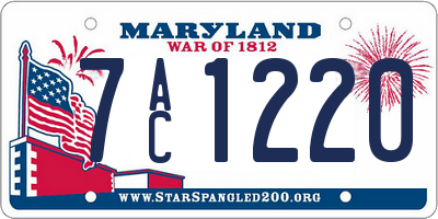 MD license plate 7AC1220