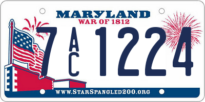 MD license plate 7AC1224