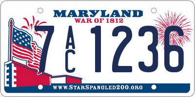 MD license plate 7AC1236