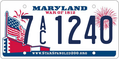 MD license plate 7AC1240
