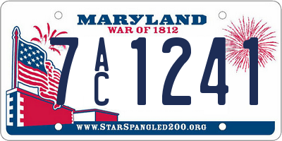 MD license plate 7AC1241