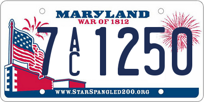 MD license plate 7AC1250