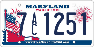 MD license plate 7AC1251