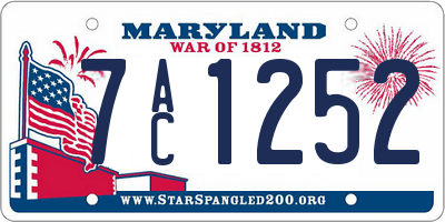 MD license plate 7AC1252