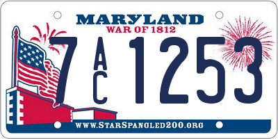 MD license plate 7AC1253