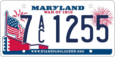 MD license plate 7AC1255