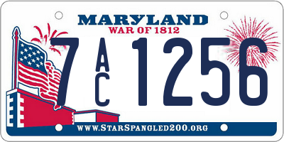 MD license plate 7AC1256