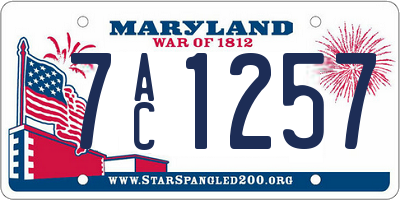 MD license plate 7AC1257