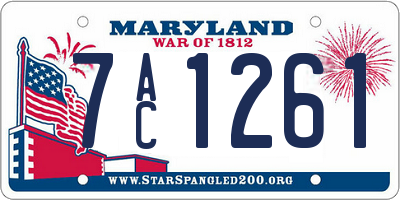 MD license plate 7AC1261
