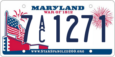 MD license plate 7AC1271