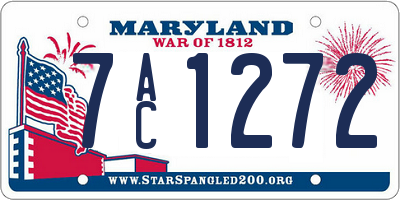 MD license plate 7AC1272