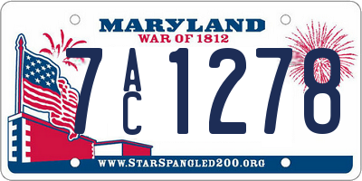 MD license plate 7AC1278