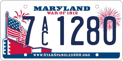 MD license plate 7AC1280