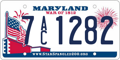 MD license plate 7AC1282