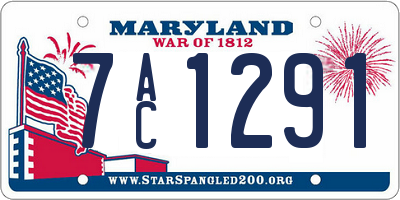 MD license plate 7AC1291