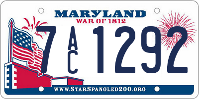 MD license plate 7AC1292