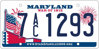 MD license plate 7AC1293