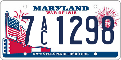 MD license plate 7AC1298