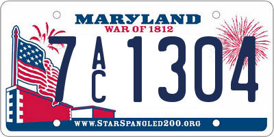 MD license plate 7AC1304