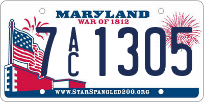 MD license plate 7AC1305