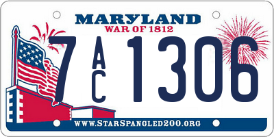 MD license plate 7AC1306