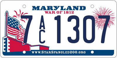 MD license plate 7AC1307