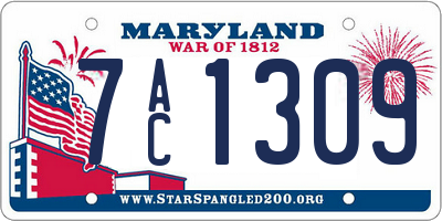 MD license plate 7AC1309