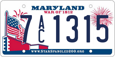 MD license plate 7AC1315