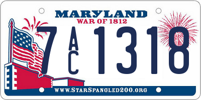 MD license plate 7AC1318