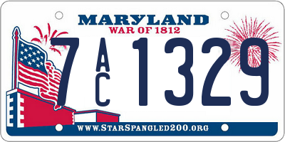 MD license plate 7AC1329