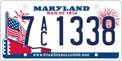 MD license plate 7AC1338
