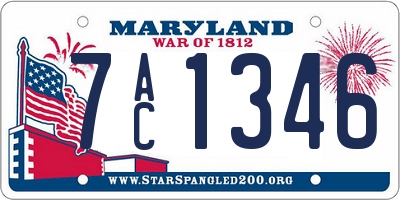 MD license plate 7AC1346
