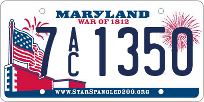MD license plate 7AC1350