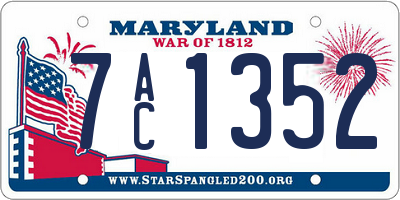 MD license plate 7AC1352