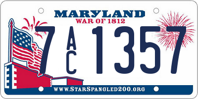 MD license plate 7AC1357