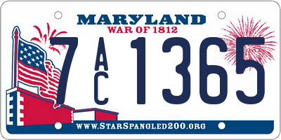 MD license plate 7AC1365