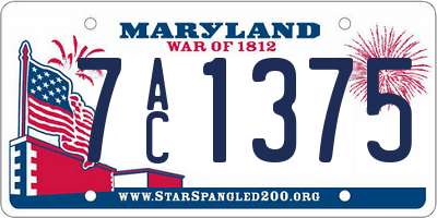 MD license plate 7AC1375