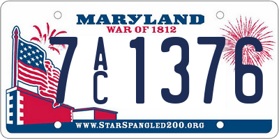 MD license plate 7AC1376