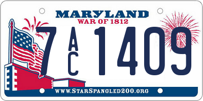 MD license plate 7AC1409