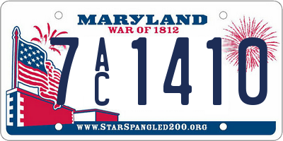 MD license plate 7AC1410