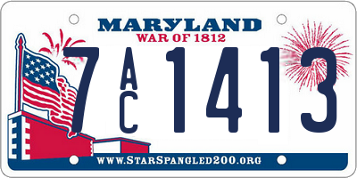 MD license plate 7AC1413