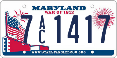 MD license plate 7AC1417