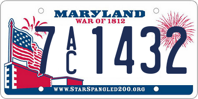 MD license plate 7AC1432