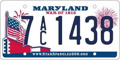 MD license plate 7AC1438