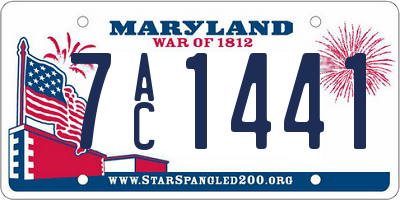 MD license plate 7AC1441