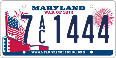 MD license plate 7AC1444