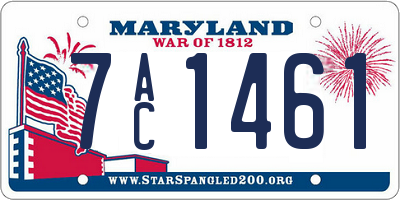 MD license plate 7AC1461