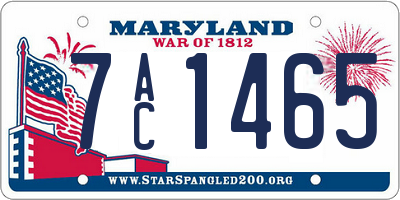 MD license plate 7AC1465