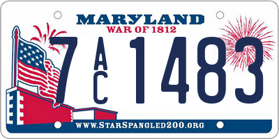 MD license plate 7AC1483
