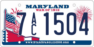 MD license plate 7AC1504